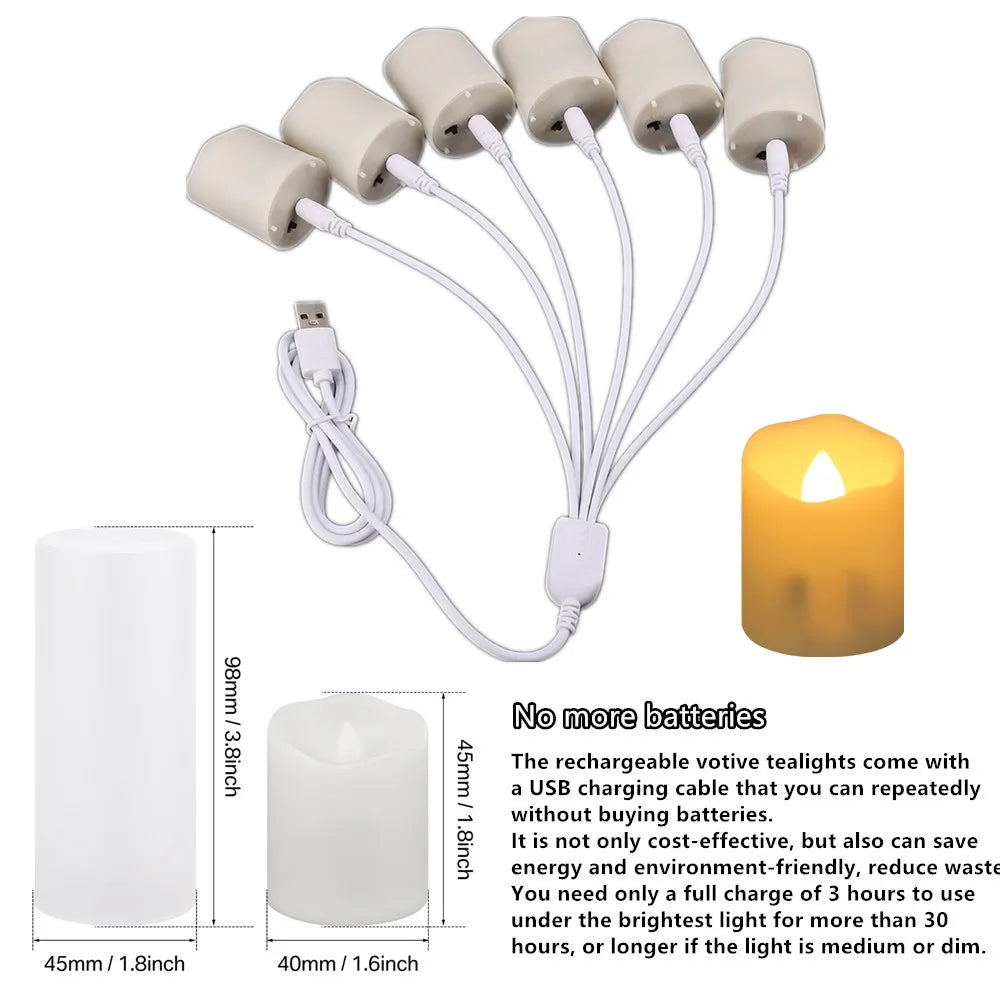 Rechargeable LED Candles with USB, Timer & Remote - Flickering Flames for Wedding, Birthday, Home Decor Tealights