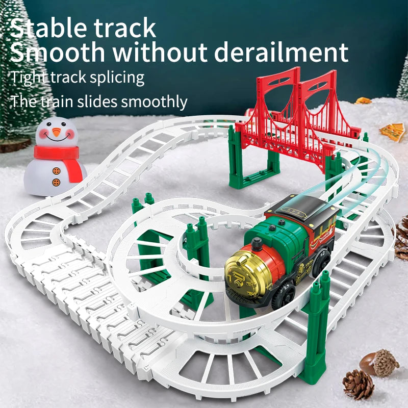 Christmas Electric Track Car Toy for Kids - Educational Train Car, Children Birthday Gift