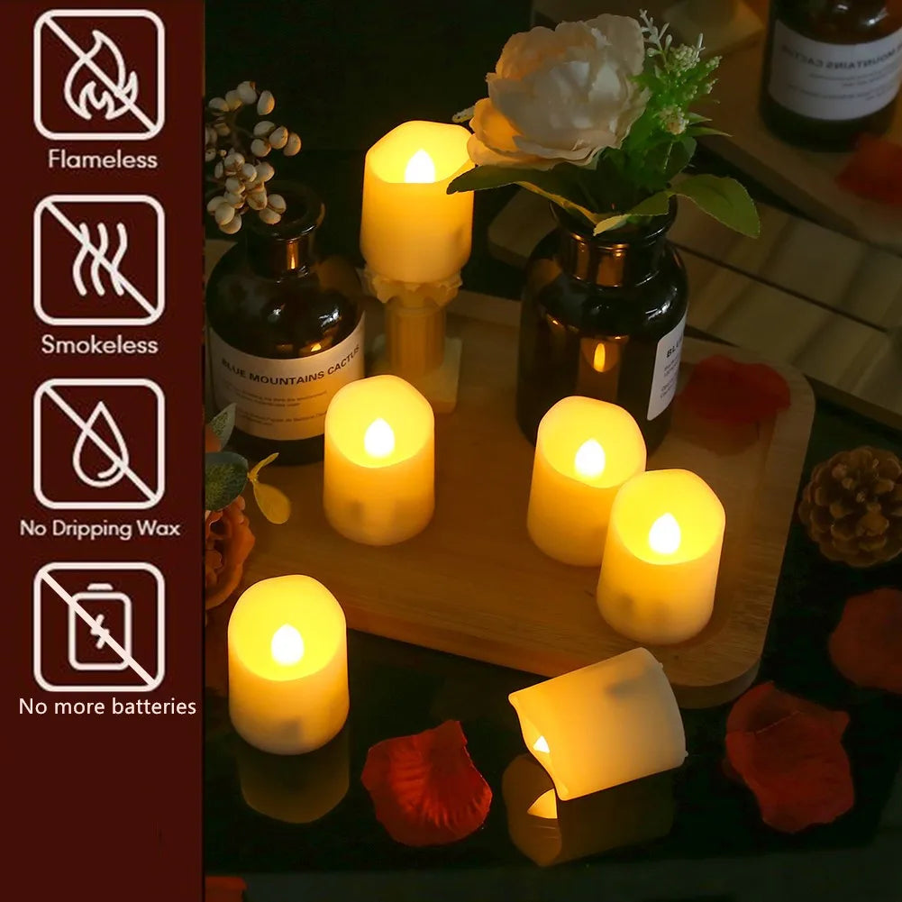 Rechargeable LED Candles with USB, Timer & Remote - Flickering Flames for Wedding, Birthday, Home Decor Tealights