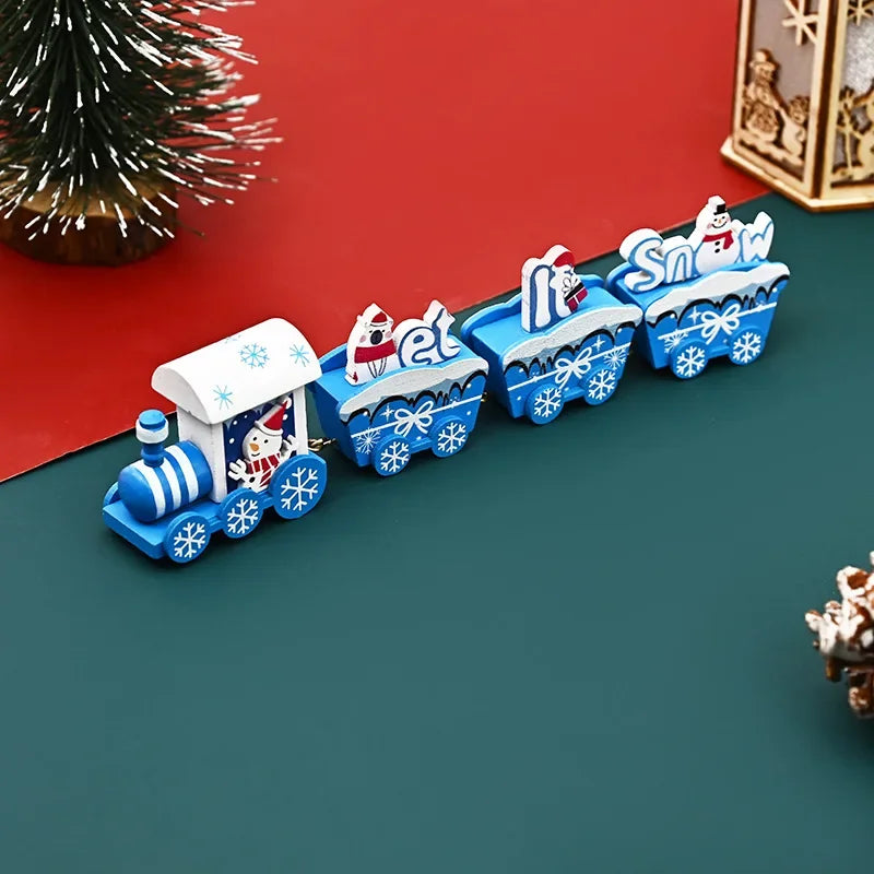 Wooden Christmas Small Train Ornament - Merry Christmas Decor for Home, Happy New Year 2025, Creative Kids Navidad Gift