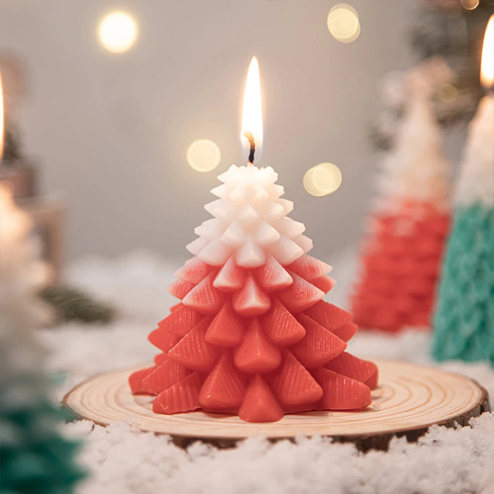 Christmas Tree Shaped Scented Candle for Festival Gifts and Home Living Room Decoration