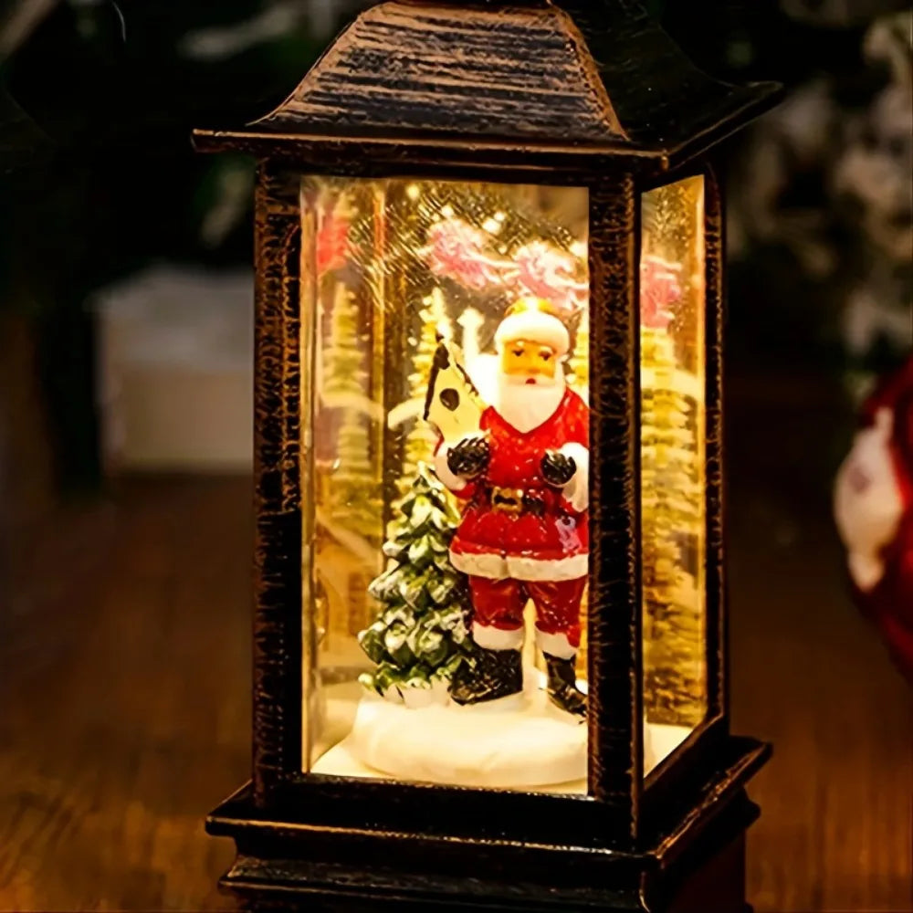 Christmas Night Lamp - Warm White LED Lantern for Indoor/Outdoor Home, Garden, Table Decor, Ideal Gift