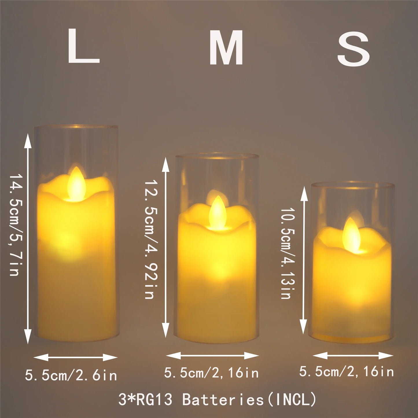 6Pcs LED Flameless Electric Acrylic Glass Tealight Candles for Wedding and Christmas Decoration