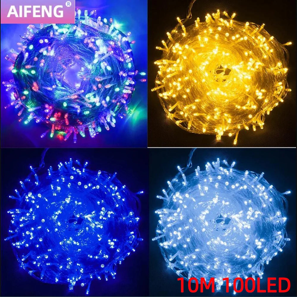 Xmas Outdoor Christmas LED String Lights Fairy Light Holiday Decor Tree Garland