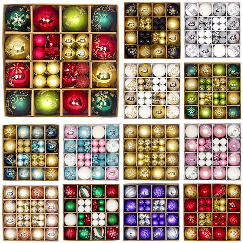 44Pcs Christmas Ball Ornaments for Tree Decor - Home, Halloween, New Year Pendant Accessories