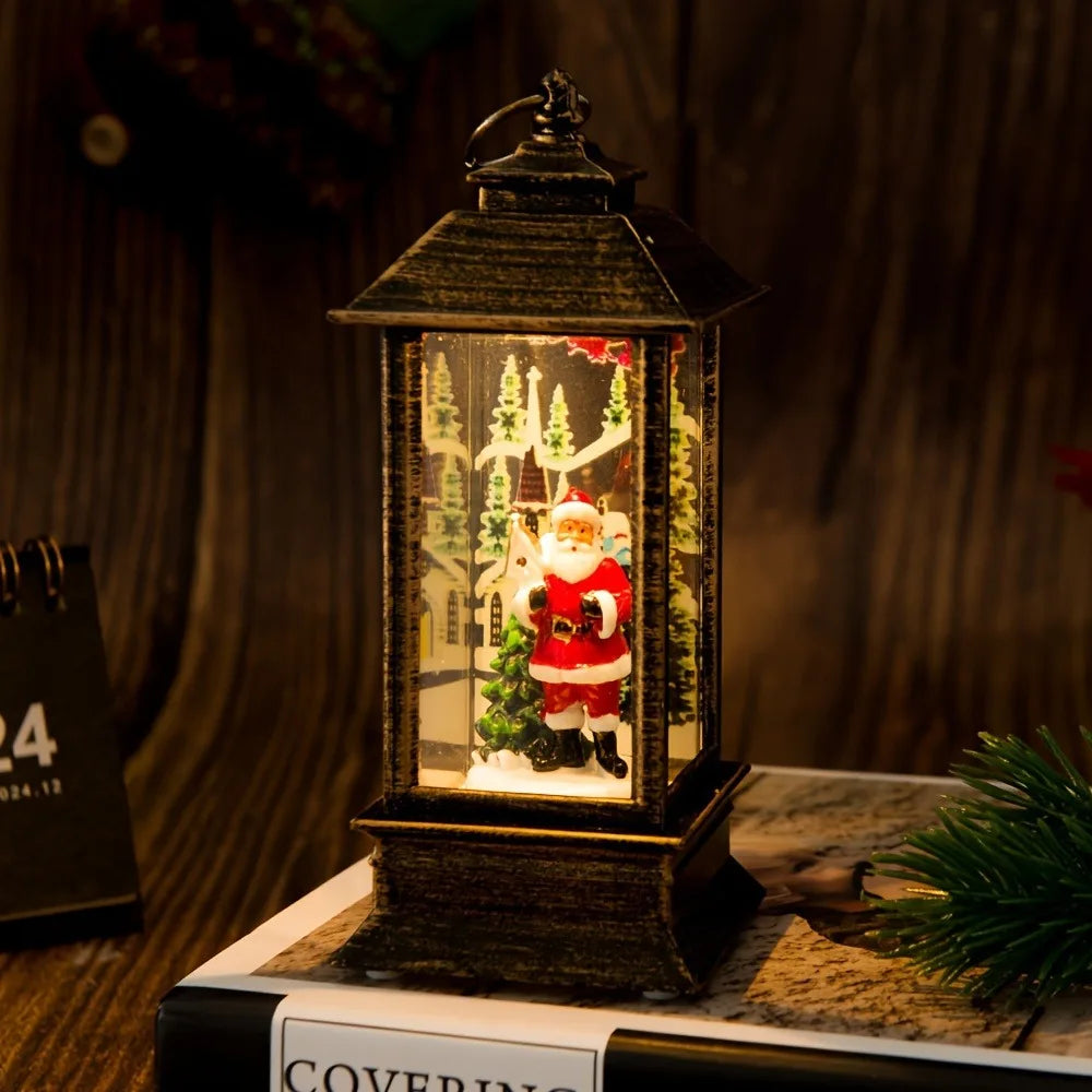 Christmas Night Lamp - Warm White LED Lantern for Indoor/Outdoor Home, Garden, Table Decor, Ideal Gift