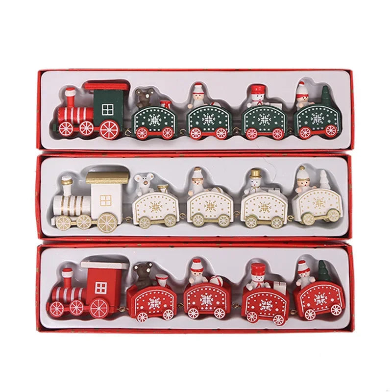 Wooden Christmas Small Train Ornament - Merry Christmas Decor for Home, Happy New Year 2025, Creative Kids Navidad Gift