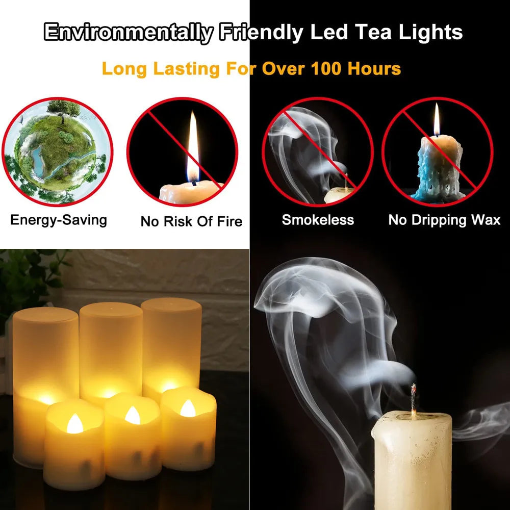 Rechargeable LED Candles with USB, Timer & Remote - Flickering Flames for Wedding, Birthday, Home Decor Tealights