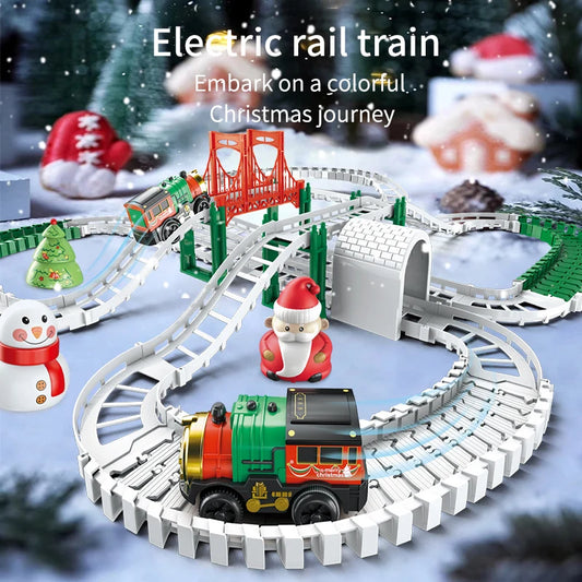 Christmas Electric Track Car Toy for Kids - Educational Train Car, Children Birthday Gift