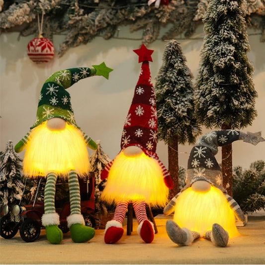 Christmas Gnome Faceless Doll Night Light - Merry Christmas Home Decor, Holiday Ornament, Xmas Gift, New Year