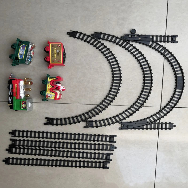 Christmas Train Electric Toy with Sound & Light - Railway Car for Tree Decoration, Track Frame, Christmas Gifts