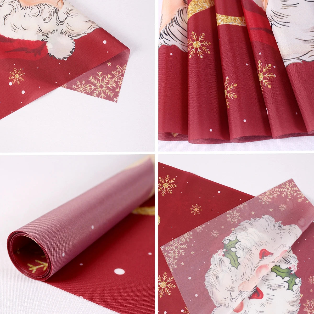 Santa Claus Christmas Table Runner - 2024 Xmas Decorations for Home, Navidad Noel Gifts, New Year Tablecloth