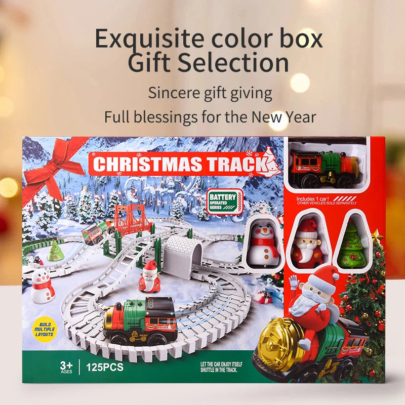 Christmas Electric Track Car Toy for Kids - Educational Train Car, Children Birthday Gift